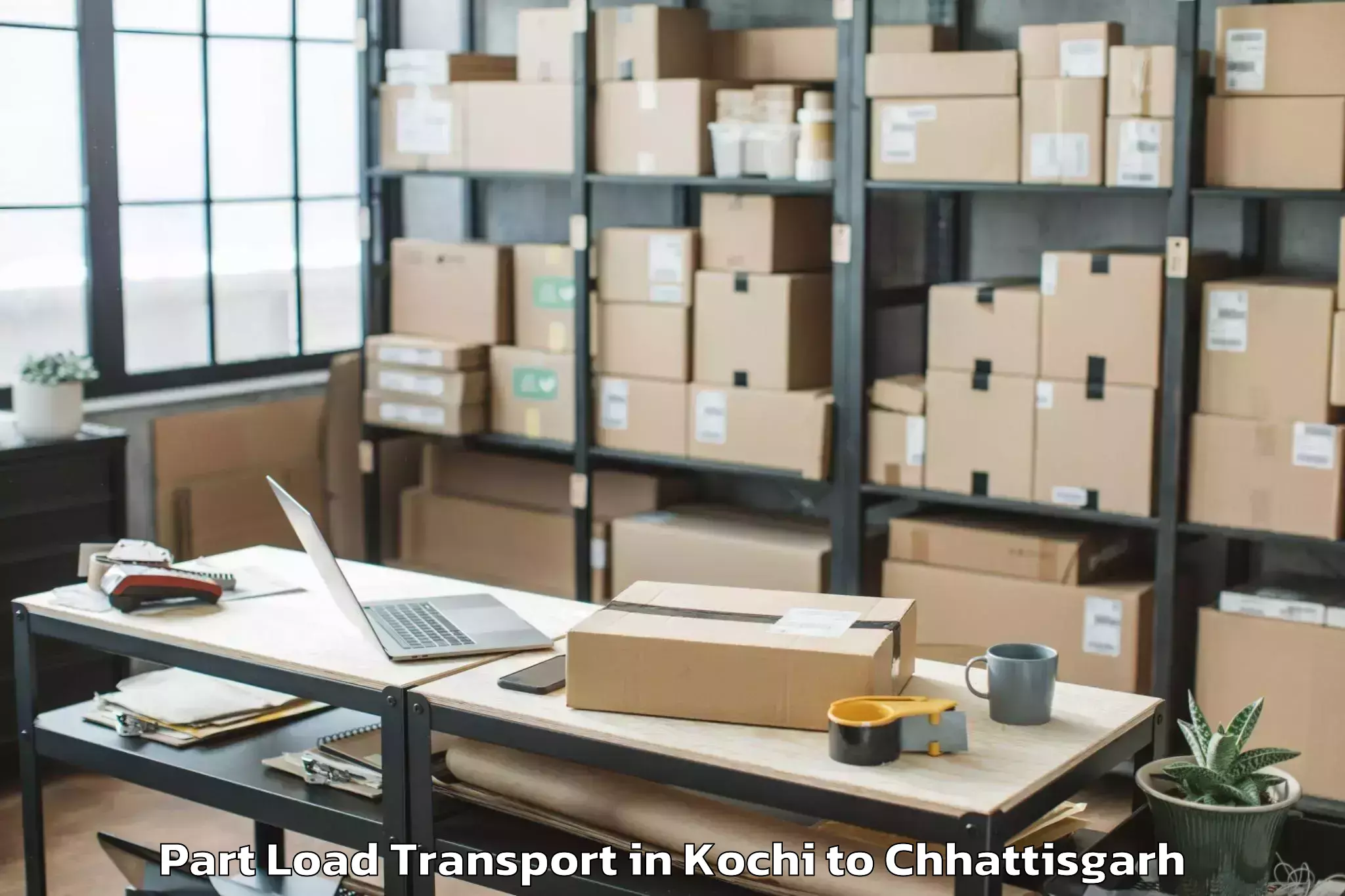 Top Kochi to Khamhariya Part Load Transport Available